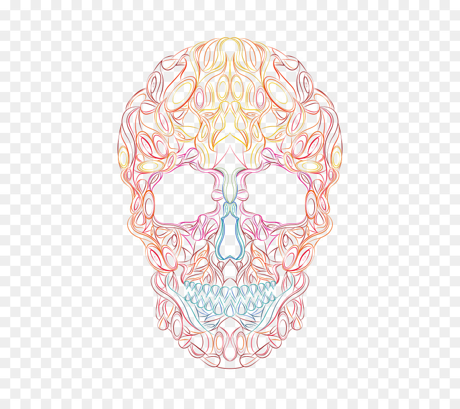 Skull Pink M Hàm sinh vật - sọ và hoa phác thảo png vẽ