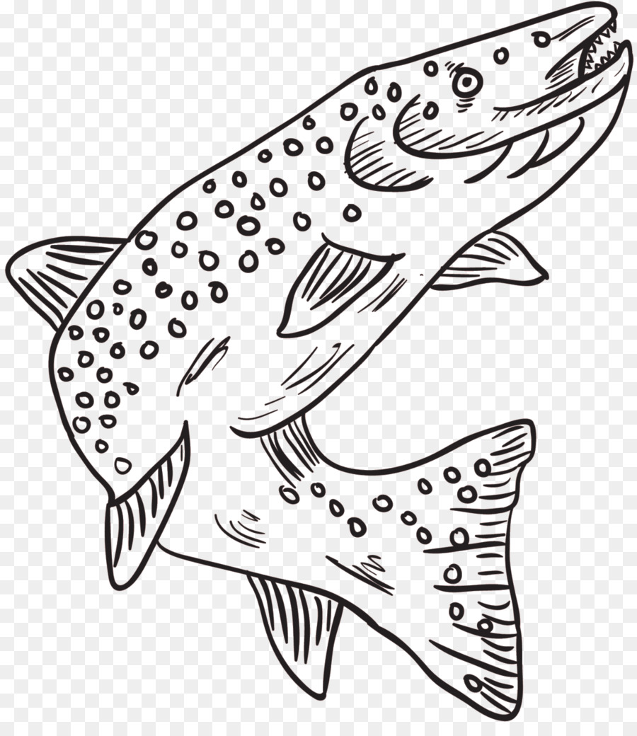 Clip art Line art Fish Shoe Black & White - M - 