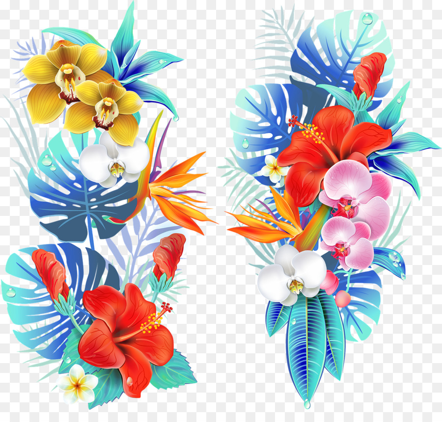 Vẽ đồ họa Vector Hoa Minh họa Clip nghệ thuật - hoa nhiệt đới png vector