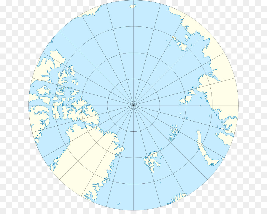 Proiettile equatoriale a forma di azimutale. Polo Nord Polo Nord Polo Nord artica - 