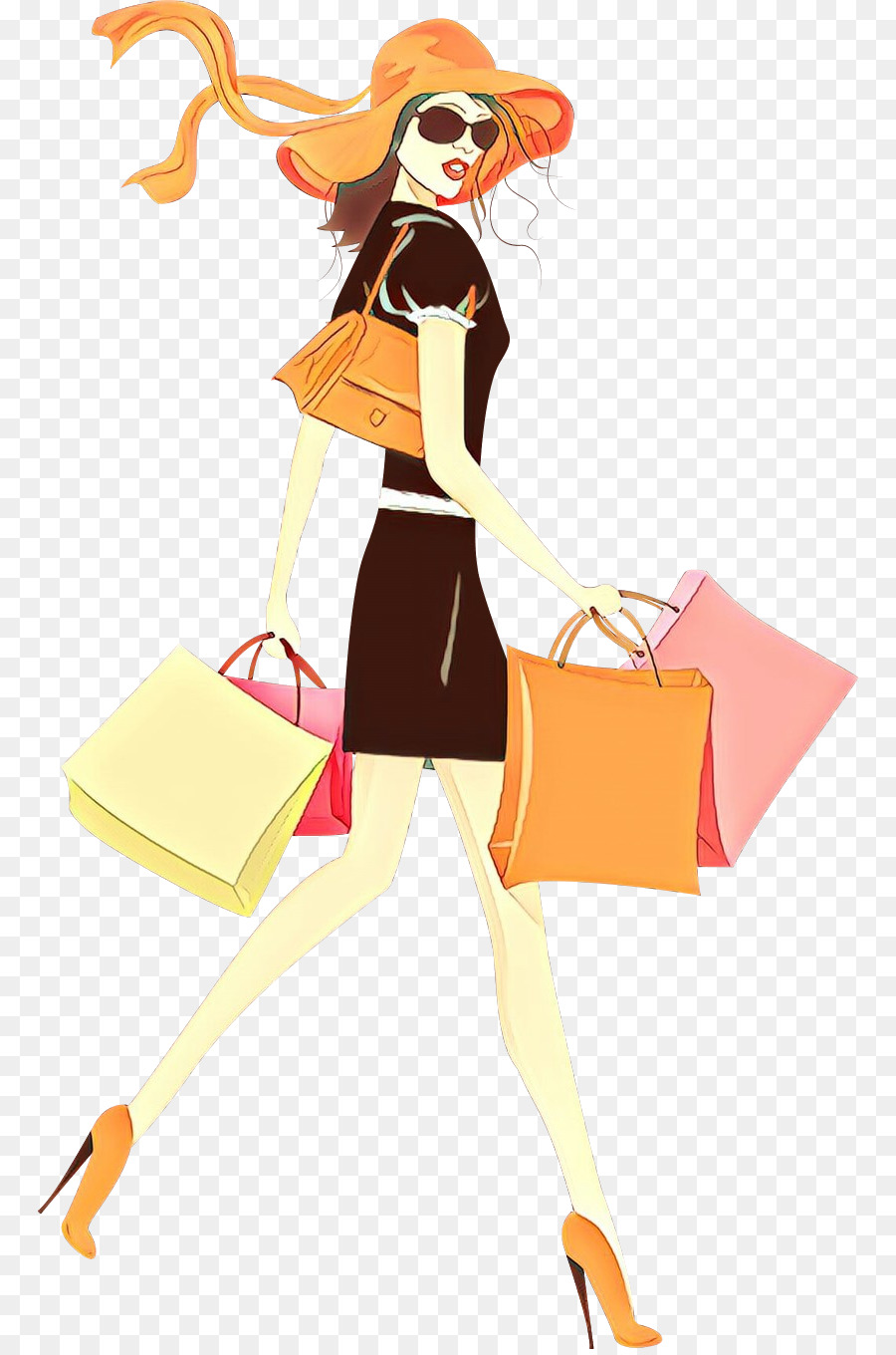 Shopping Cartoon Illustration, Shopping Fashion Women transparent