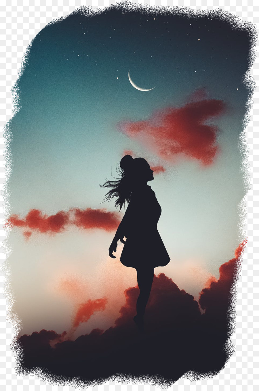 Mädchen-Desktop-Hintergrund-Mond-Bild-Fotografie - 