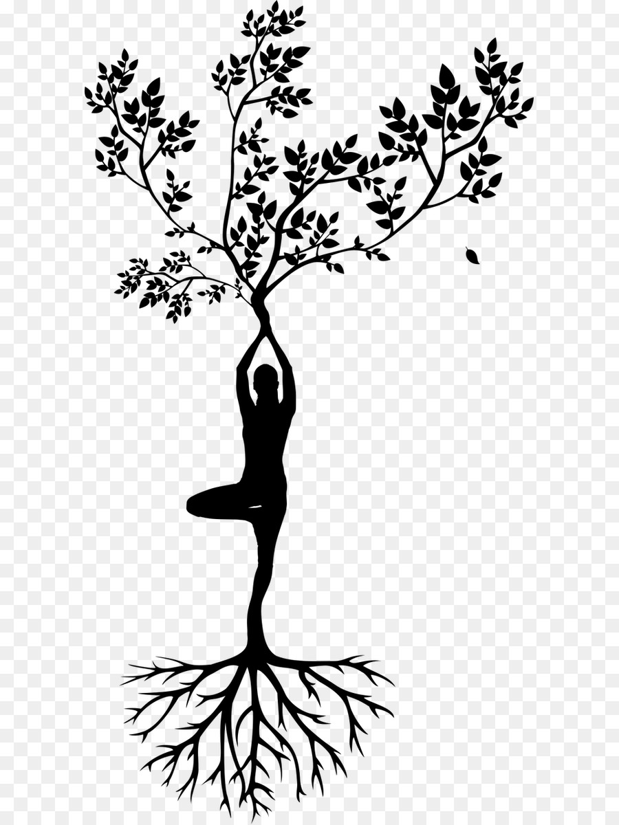 Grafica di rete portatile di meditazione di immagine dell'albero della donna - dasi hitam durata png