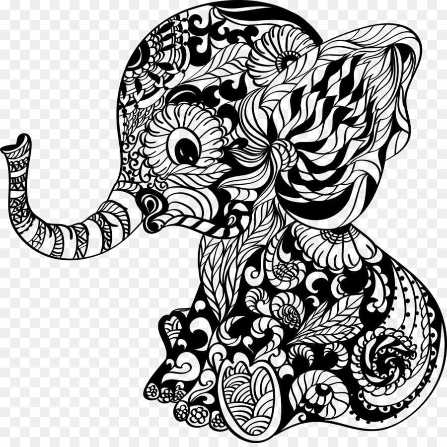 Elefante grafica vettoriale scalabile ClipArt Mandala Portable Network Graphics - crescita del piede di elefante