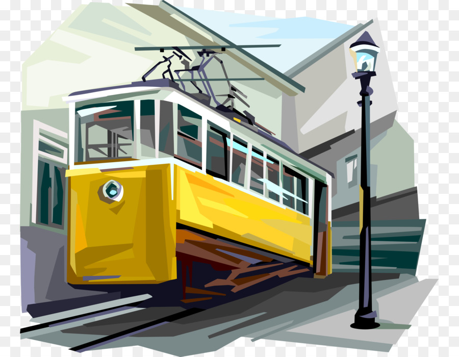 Immagine dell'illustrazione di clipart di vettore dei grafici del carrello - tram arte portogallo png