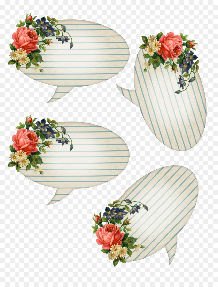 Spracheballon Blumenmuster Zeichnungs-Blumen-Bild - 
