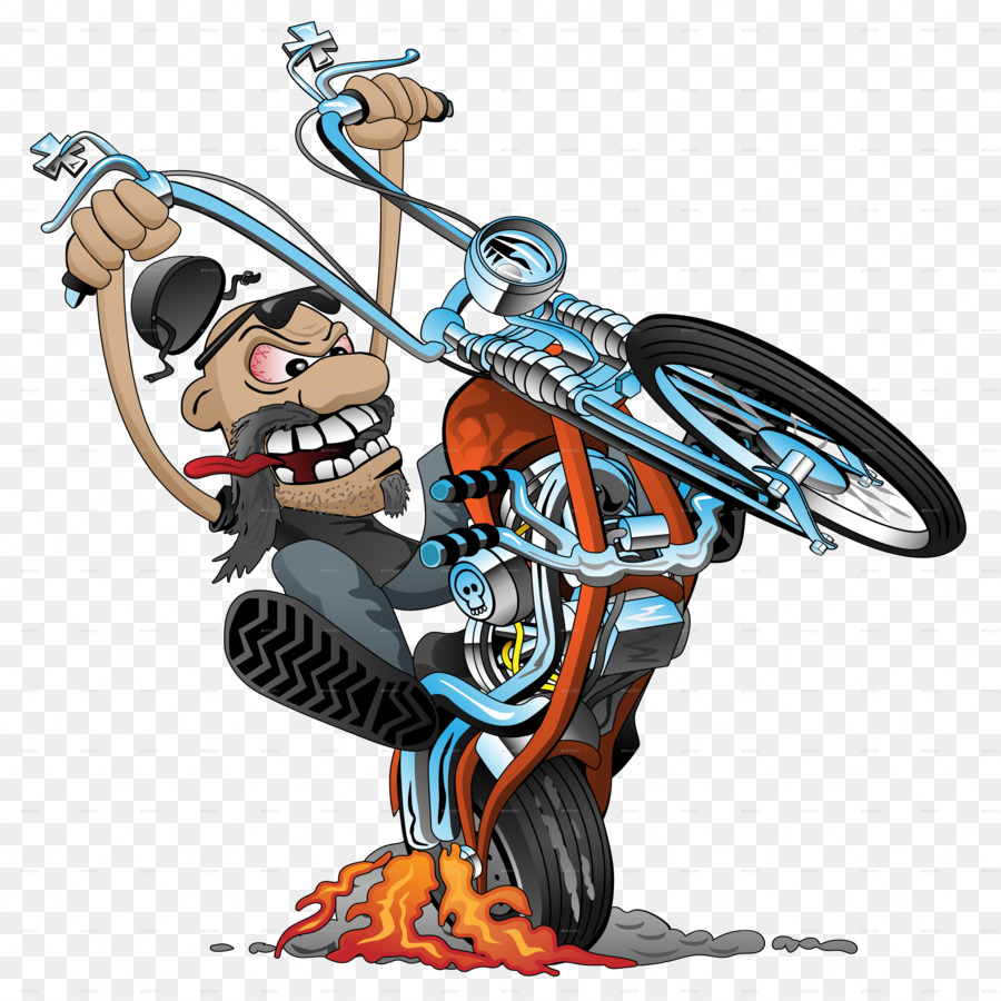 Fumetto illustrazione di vettore della grafica del motociclo - chopper del png del fumetto di affare