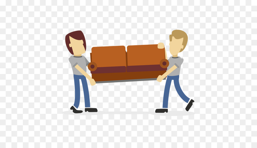 Transport Furniture Mover Couch Verpackung und Etikettierung - Folgen Sie durch Cartoon-Png-Überlappung