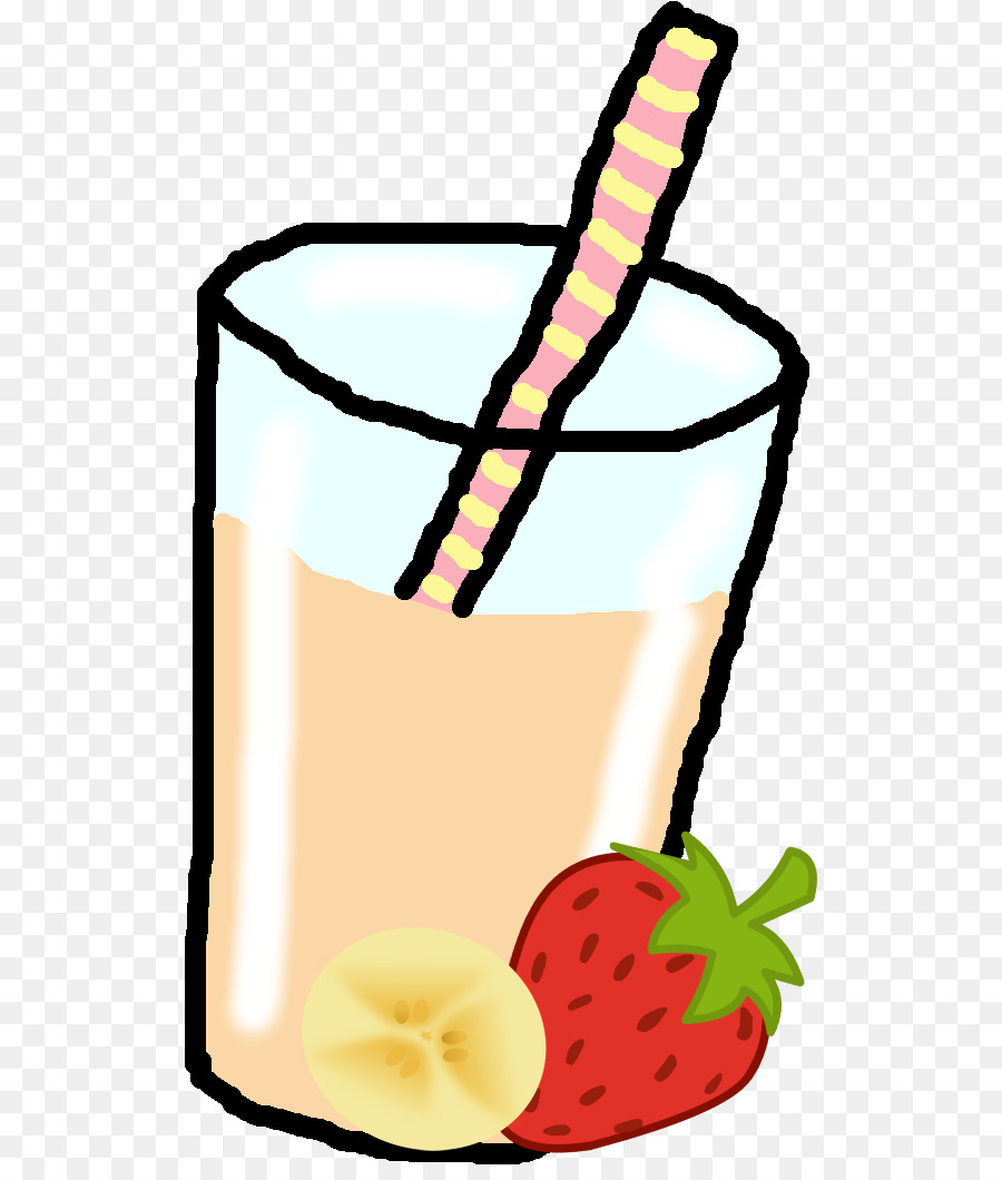 Clip Art Smoothie Milkshake Banana Strawberry - Limonade Holz Png Cartoon