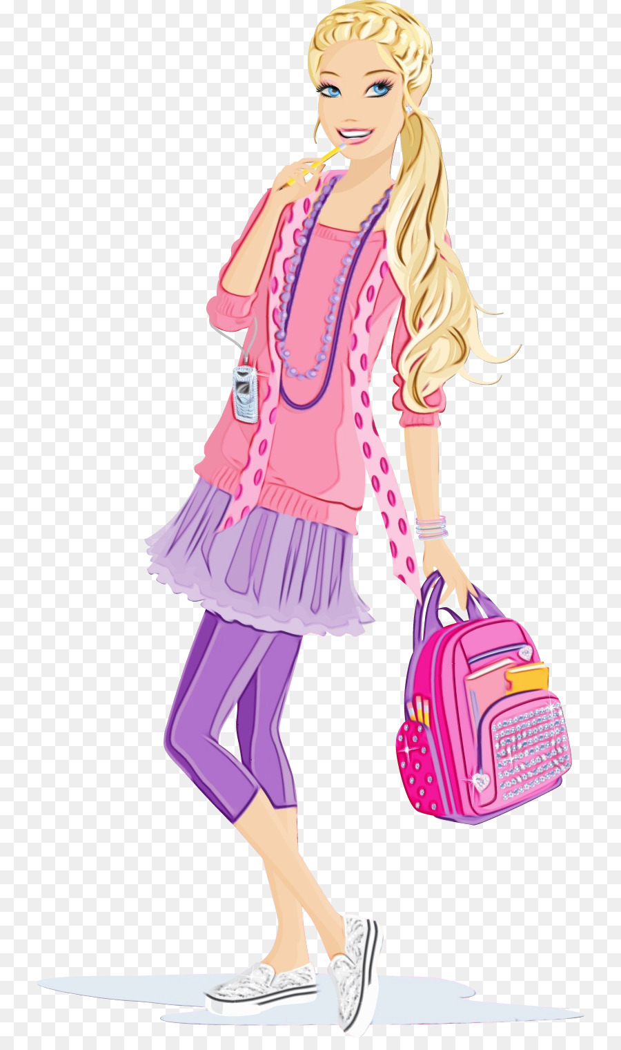 Hoàn toàn tóc Barbie Đồ họa mạng di động Barbie Cá heo ma thuật - 