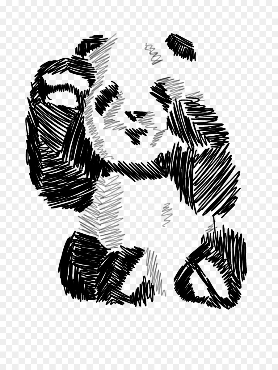 Disegno Illustrazione di pittura monocromatica panda gigante - immagini carine per disegnare png panda disegno