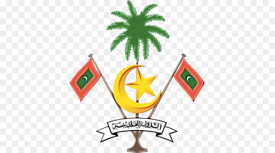 Wappen der Malediven Flagge der Malediven Nationale Symbole des nationalen Wappens der Malediven - 