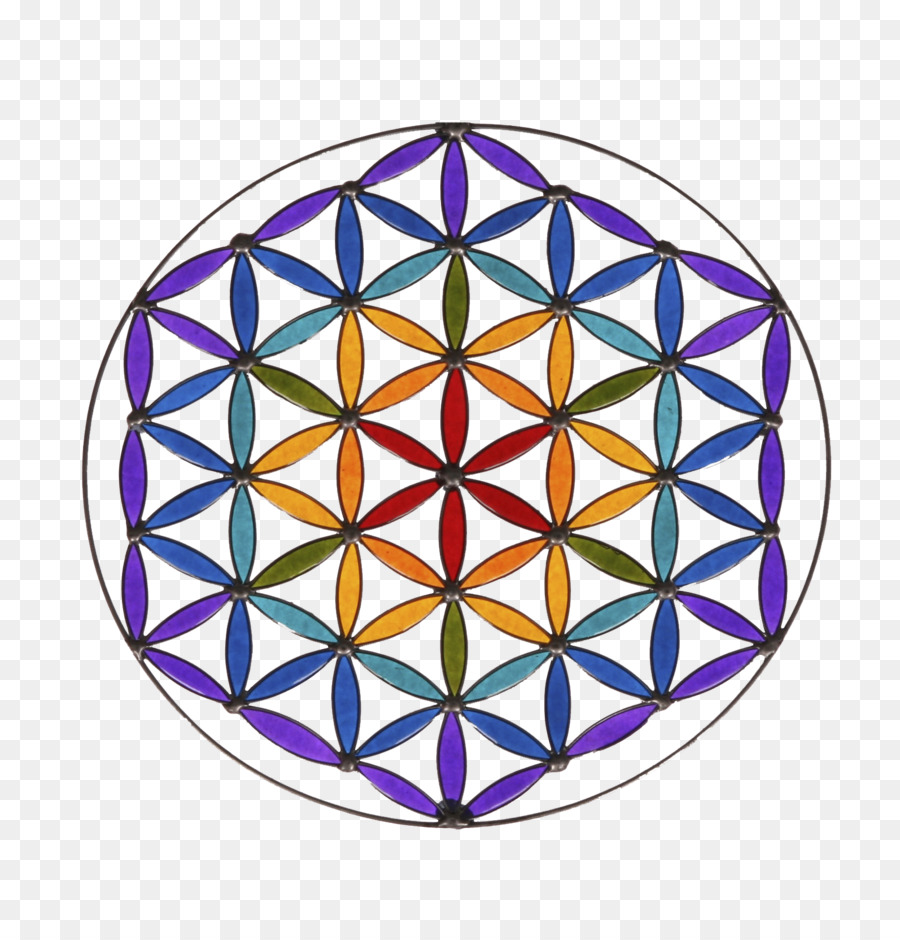 Griglia di cerchi sovrapposti stock photography Chakra di colori arcobaleno - geometria sacra png sfondo trasparente