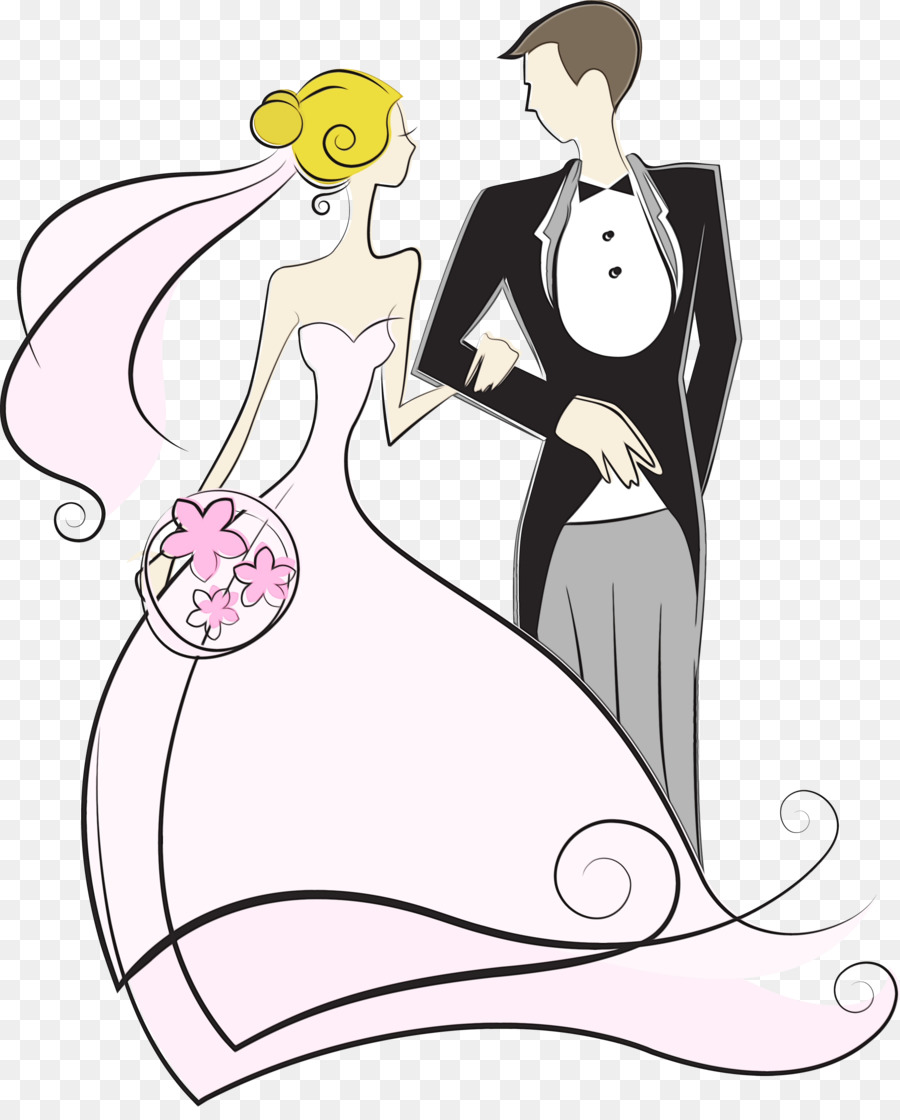 Bride And Groom Cartoon png download - 2529*3113 - Free Transparent Wedding  Invitation png Download. - CleanPNG / KissPNG