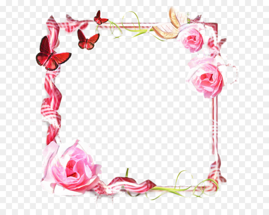 Blumenmuster ClipArt Bilderrahmen Pink M - 