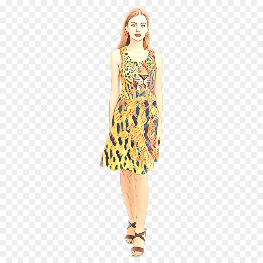 Mode-Modell Yellow Dress Pattern - 