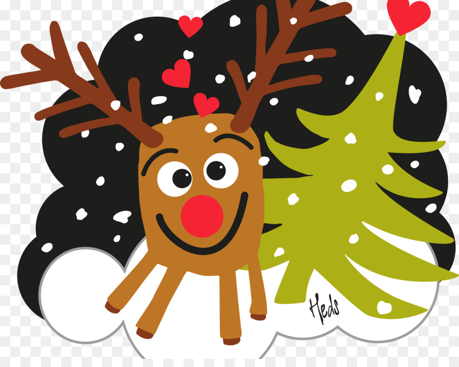 Personaggio dei cartoni animati di ornamento di Natale renna - renna png rudolph