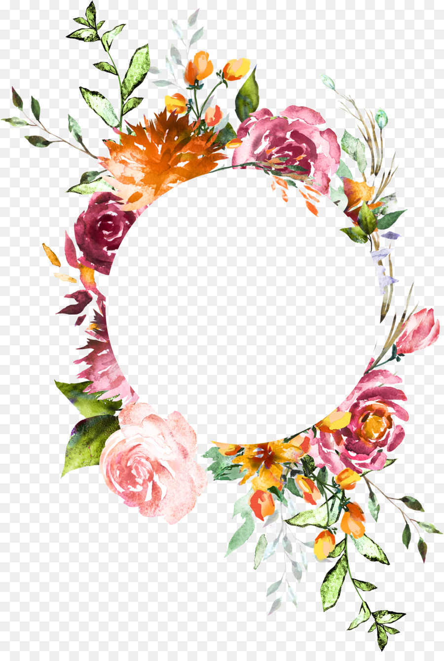 Khung ảnh Hoa Thiết kế hoa Tranh màu nước - khung thẻ png màu nước