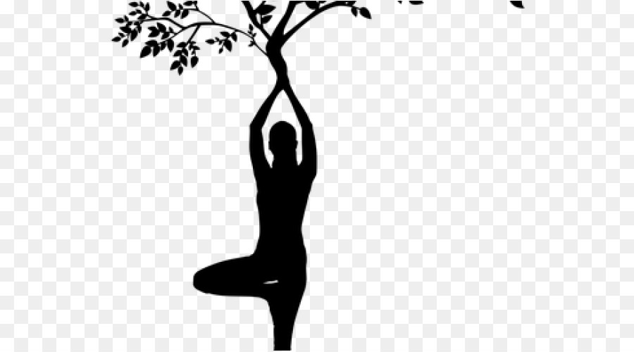 Grafica vettoriale Donna meditazione Clip Art Silhouette - posa dell'albero del giorno di yoga
