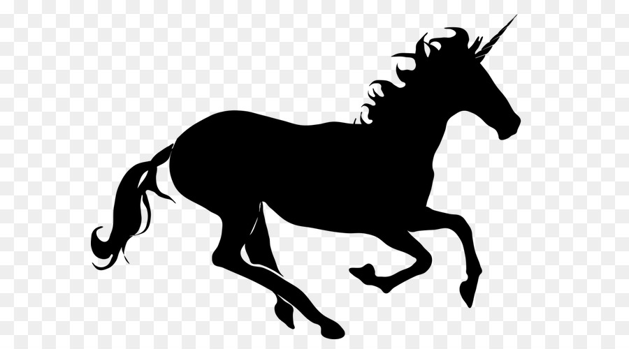 Cavallo dell'illustrazione della grafica vettoriale della siluetta di unicorno - kitsch