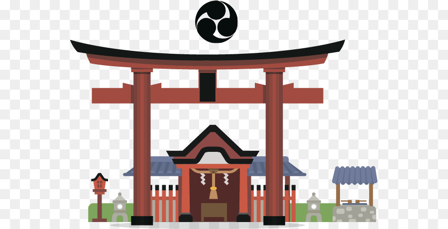Kiến trúc Nhật Bản Torii Image Vector đồ họa - Nhật Bản mùa hè