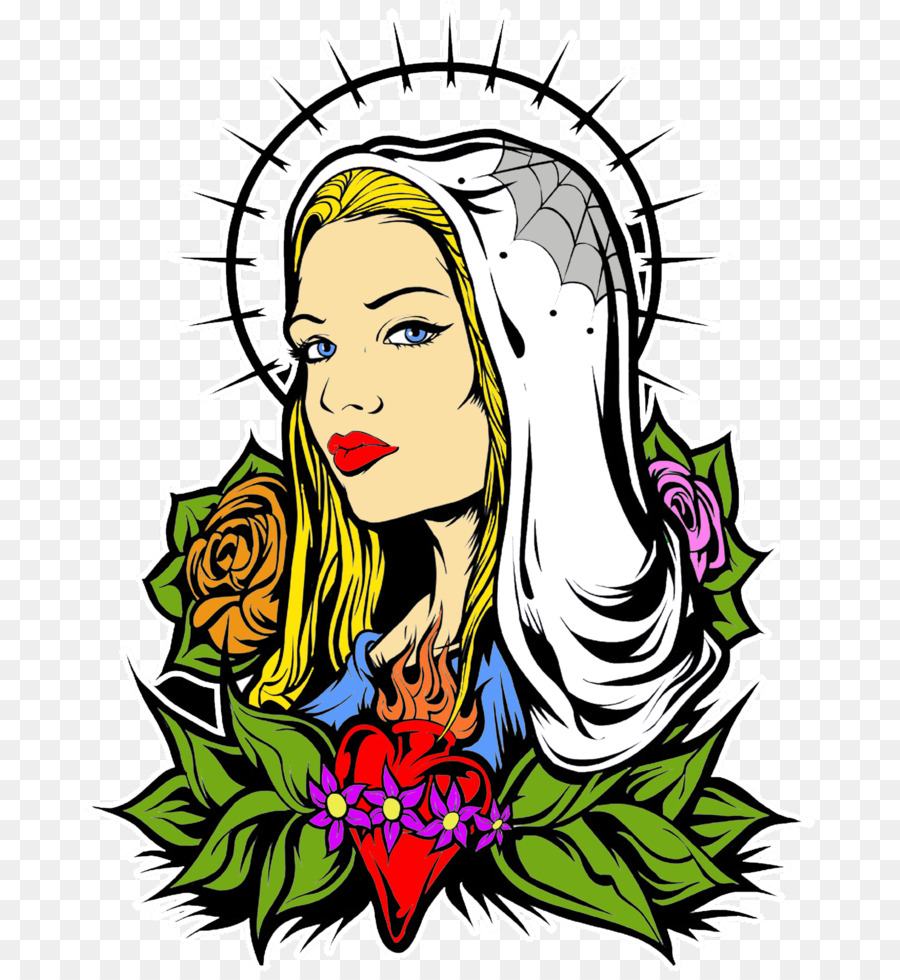 Clip nghệ thuật Tôn giáo Hình ảnh Thánh Tâm Kitô giáo - Mary