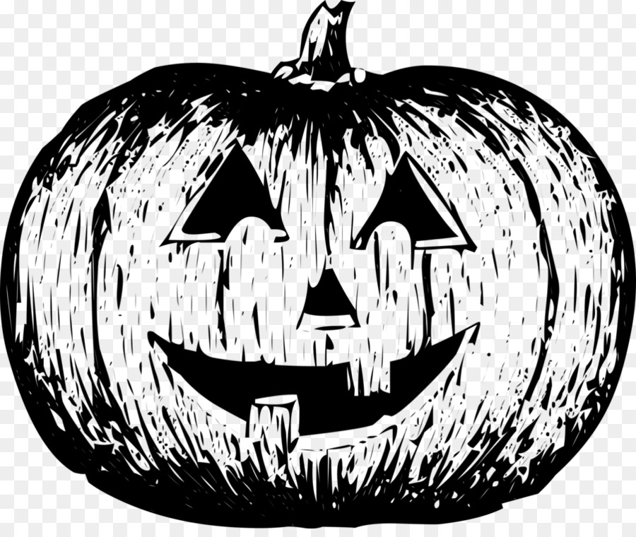Jack-o'-lantern Grafica vettoriale Clip art Zucca - halloween nero bianco