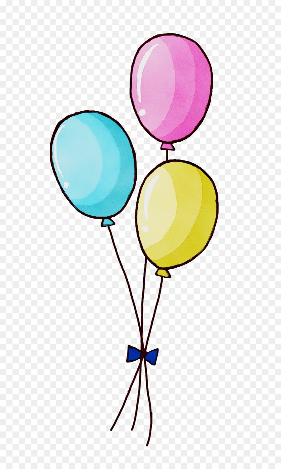 Watercolor Balloon Clipart, Birthday Balloons - PNG, Watercolor