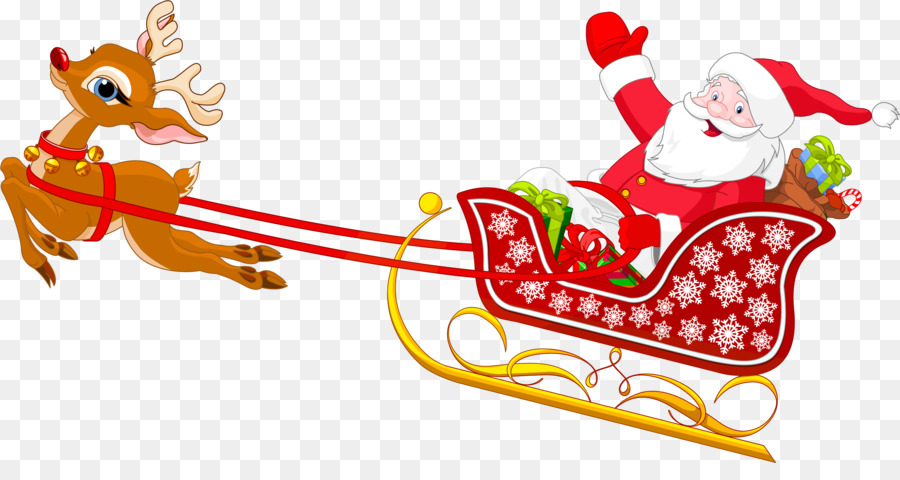 Mrs. Claus Sled Babbo Natale Renna Clip art - baby sleigh