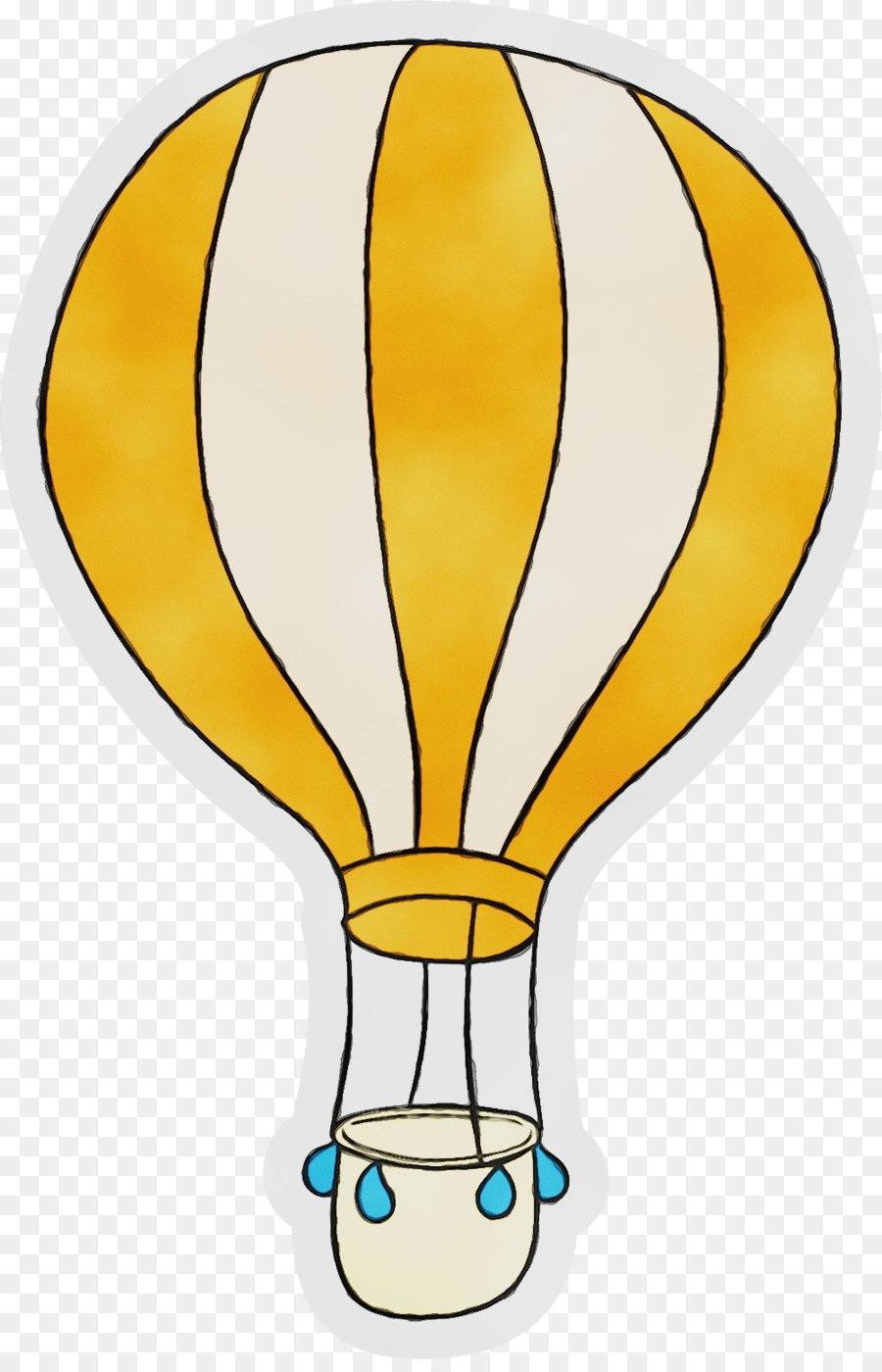 Heißluftballon gelbe Cartoon-Schriftart - 