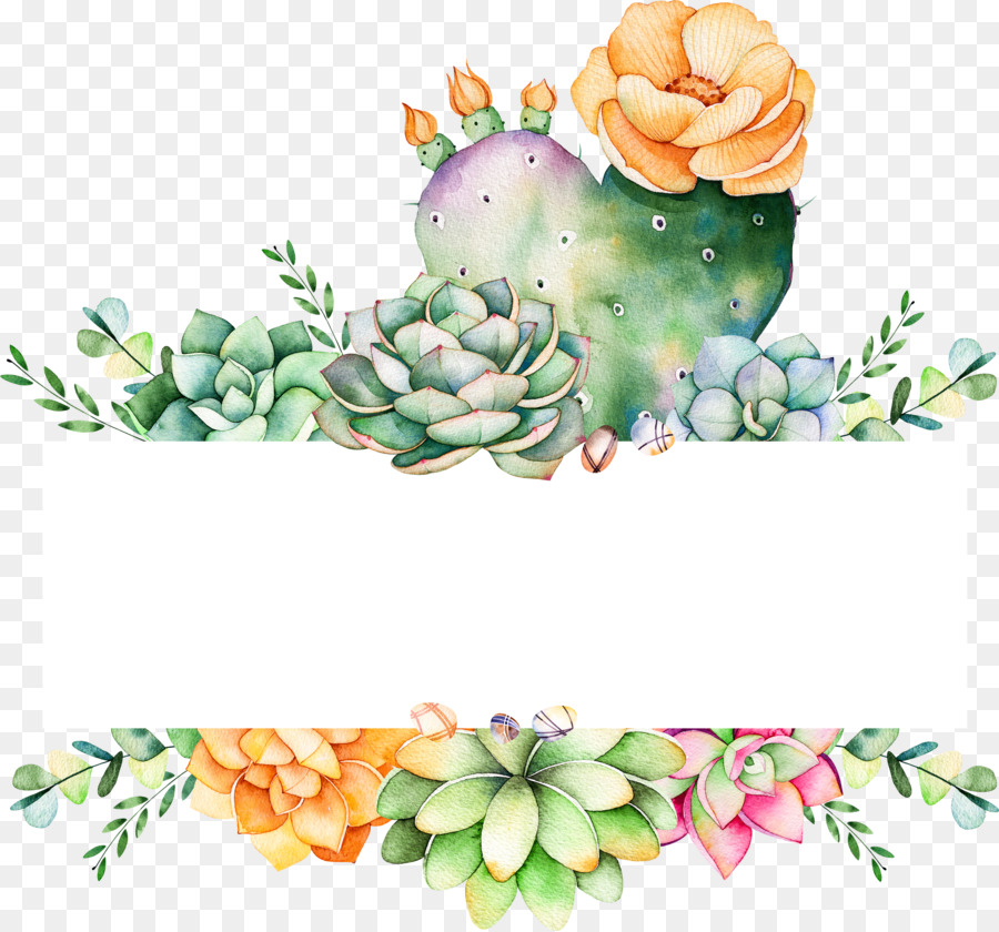 Kaktus Sukkulente Aquarell ClipArt - Aquarell Kaktusblüte