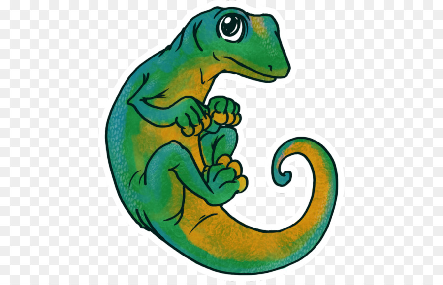 Reptilien-ClipArt-Tier - Aquarell Gecko