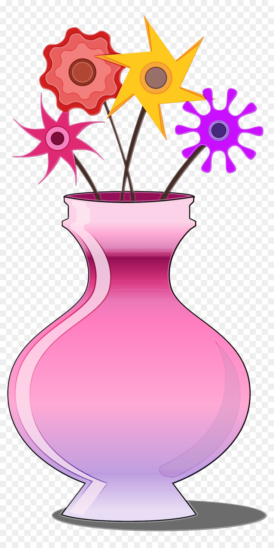Clip Art Illustration Blumenmuster Vase - 