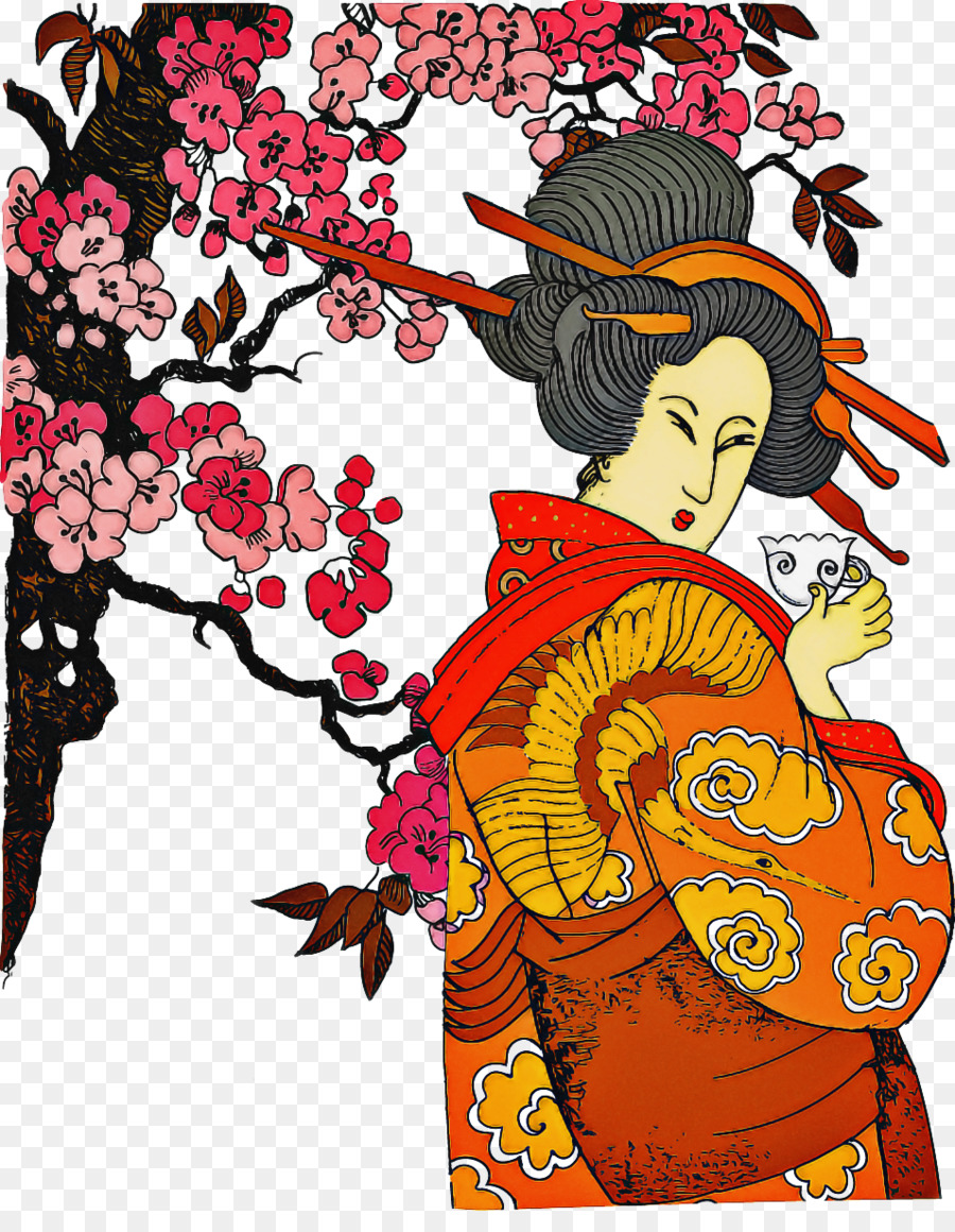 Geisha Popolo giapponese Disegno in lingua giapponese - 