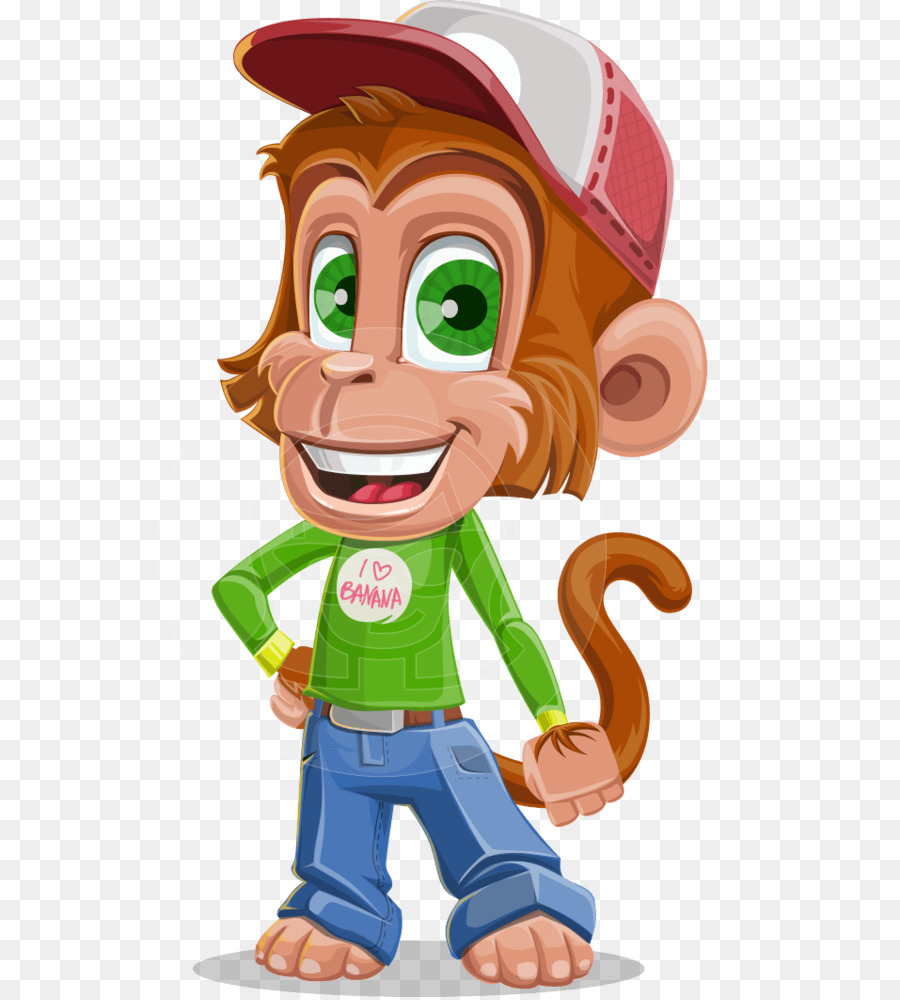 Cartoon Monkey Character Drawing Niedlichkeit - Geburtstag Stofftier