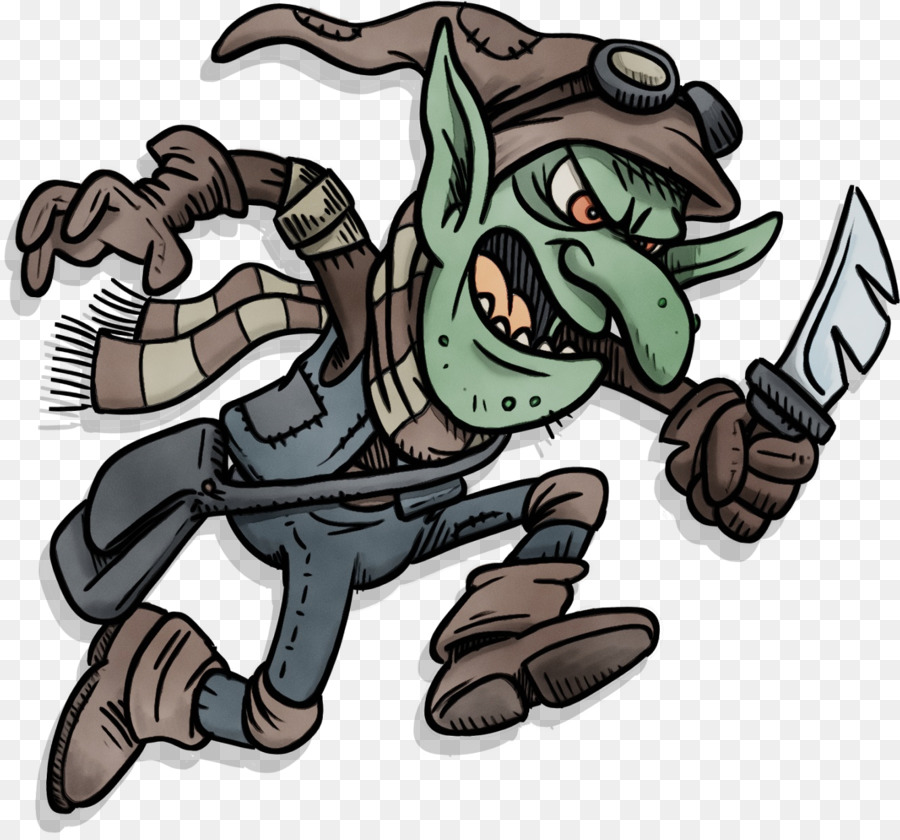 Fumetto di trasparenza del troll di disegno del goblin - 