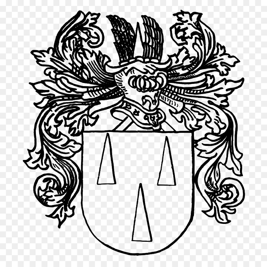 Keghel Disegno Ducato di Brabante Line Art Sketch Family - stemma floreale