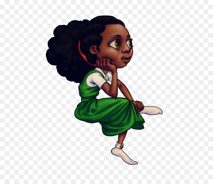 Cartoon Fee Figur Finger - schwarz Mädchen