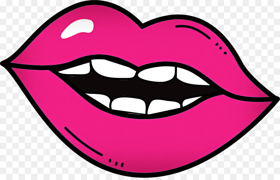 Mund Zunge Pink M Zahn Herz - 