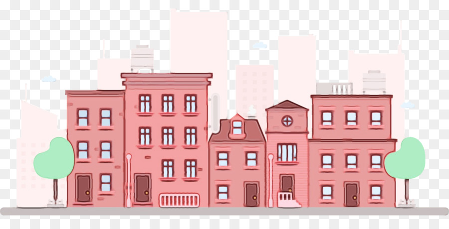 Tòa nhà thiết kế bản vẽ Adobe Illustrator Cityscape - 