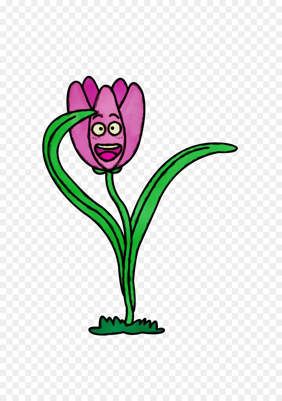 Cartone animato disegno tulipano libro da colorare fiore - 