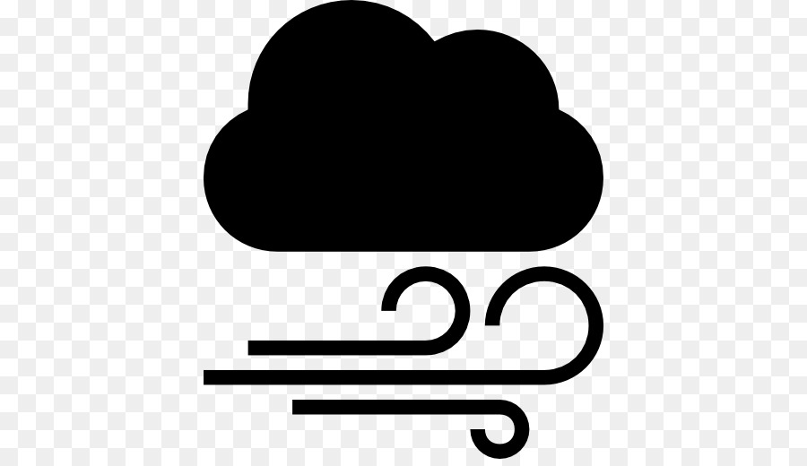 Wolken-Wind-Wetter-Symbol-Regen - Grenze windig