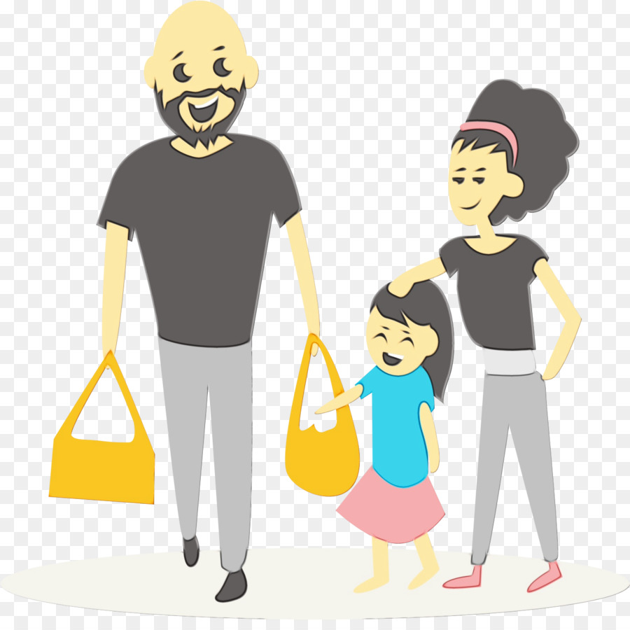 Familien-Karikatur Zoe Trent Child Shopping - 