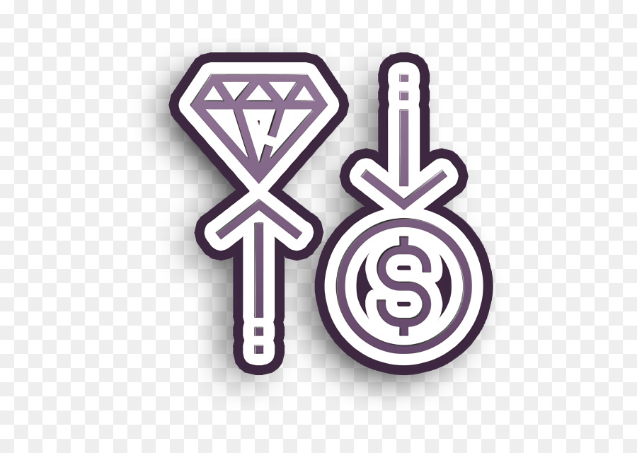 Asset-Symbol Bargeld-Symbol Diamant-Symbol - 
