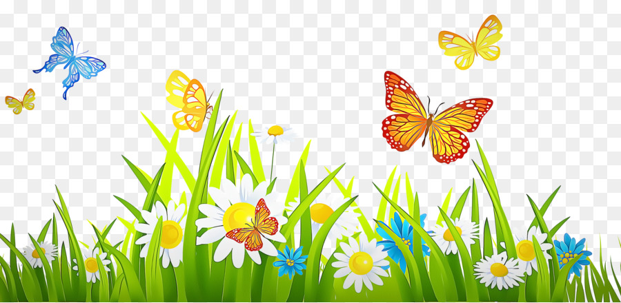 butterfly natural landscape clip art meadow spring