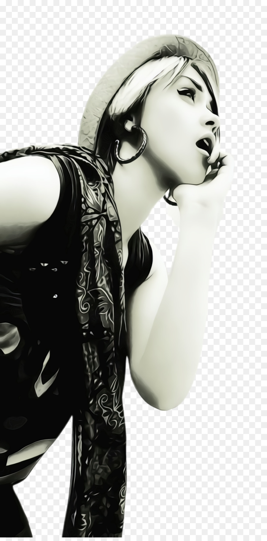 black-and-white latex photo shoot black hair fetish model