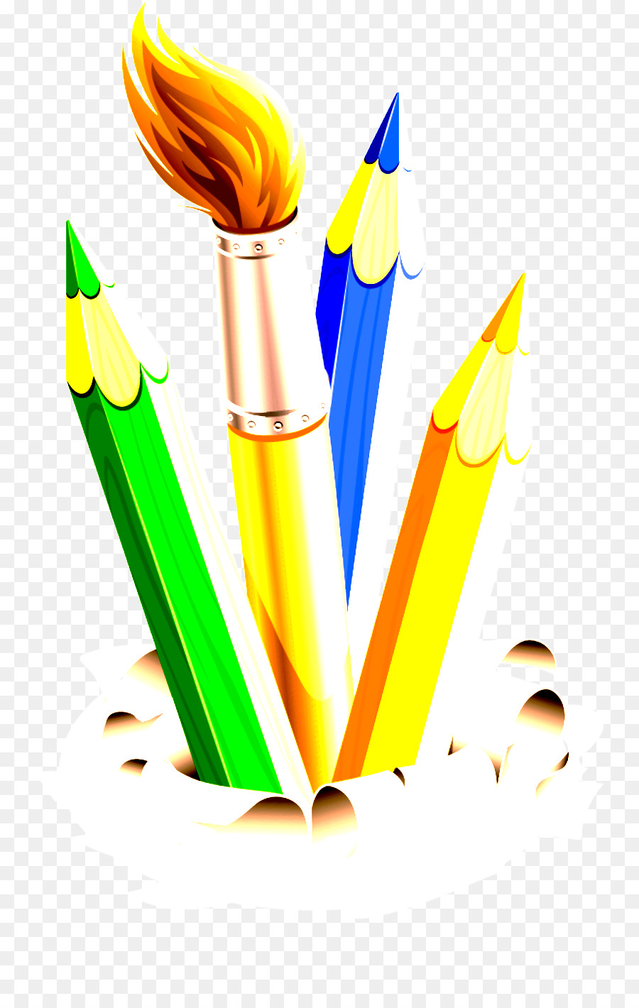 gelbes Grafikdesignclipart-Bleistiftschreibenswerkzeug - 