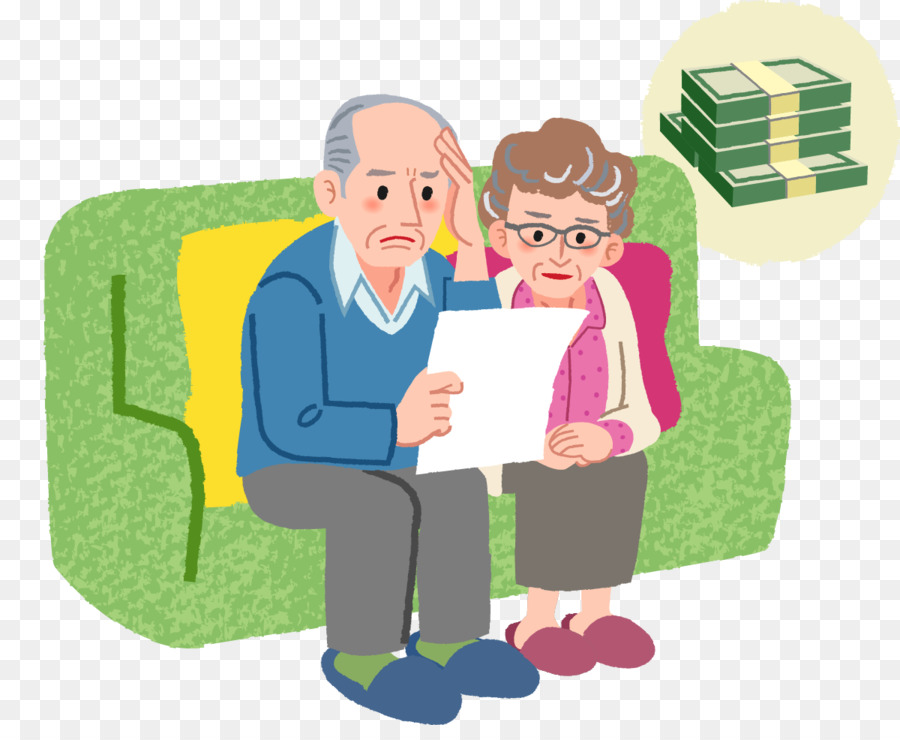 cartoon sharing grandparent gesture
