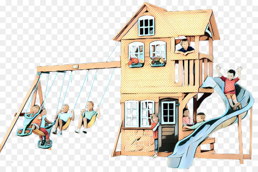Outdoor Play Equipment Swing Public Space Playhouse PlaySet - 
