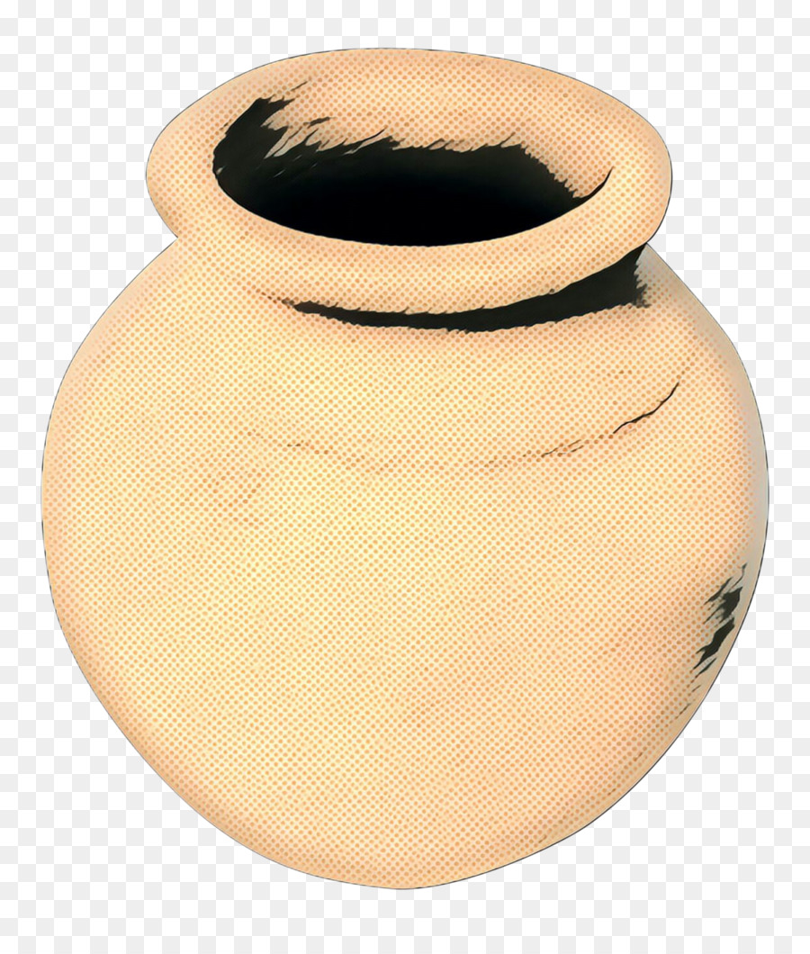vaso artefatto in urna di ceramica beige - 